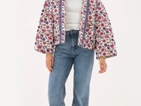 White kimono jacket with floral print | My Jewellery