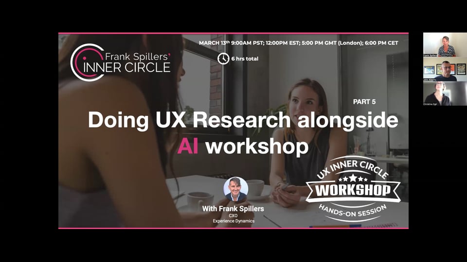 Doing UX Research alongside AI workshop- part 5