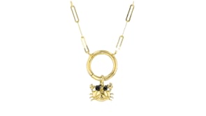 14kt Yellow Gold Crab Charm with Black Diamonds