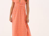 Orange multiway wrap maxi dress with print | My Jewellery