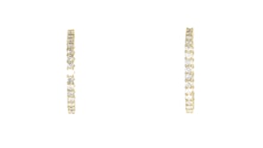 2.00 ct. t.w. Diamond Inside-Outside Hoop Earrings in 18kt Gold Over Sterling