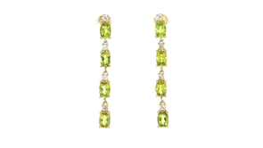 3.90 ct. t.w. Peridot and .40 ct. t.w. White Topaz Drop Earrings in 18kt Gold Over Sterling