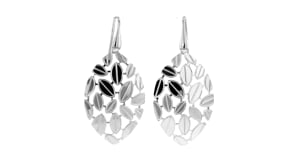 Italian Sterling Silver Leaf Drop Earrings