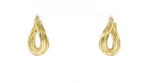 Italian 14kt Yellow Gold Twisted Double-Hoop Earrings