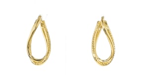 Italian 14kt Yellow Gold Twisted Double-Hoop Drop Earrings