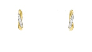 .20 ct. t.w. Diamond Twisted Hoop Earrings in 18kt Gold Over Sterling