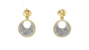 .20 ct. t.w. Pave Diamond Disc Drop Earrings in 14kt Yellow Gold