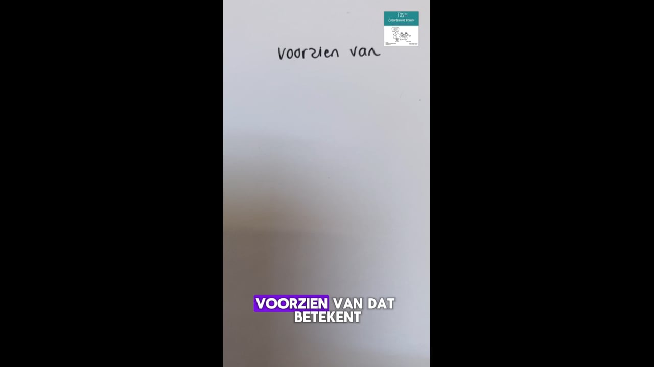 Voorzien van - schooltaalwoord