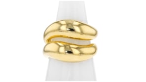 18kt Gold Over Sterling Jewelry Set: Two Sculptural Rings