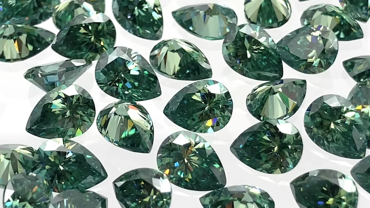 モアサナイト ルース ペアシェイプファセットカット7×5mm