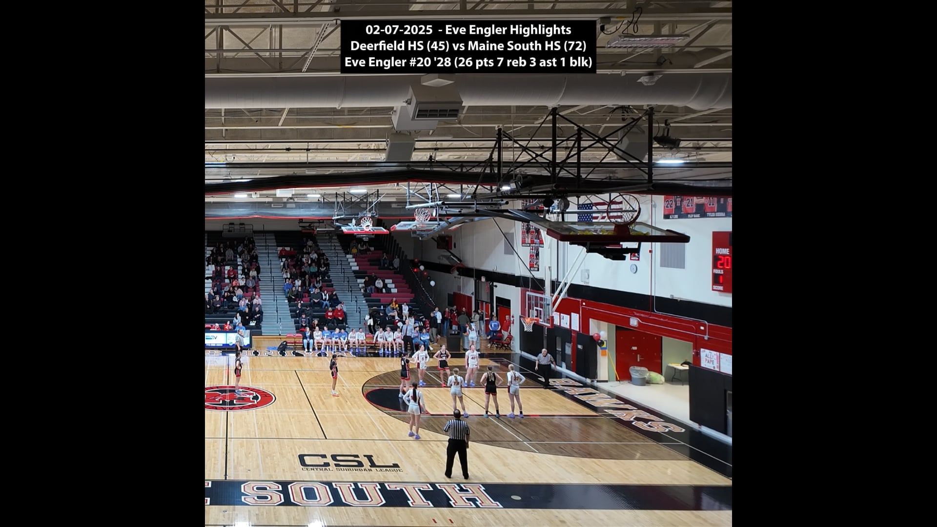 2025-02-07 MAINE SOUTH - EVE ENGLER 26 pts (5 3's) 7 reb 3 ast 1 stl