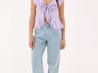 Lilac ruffle top with bow | My Jewellery