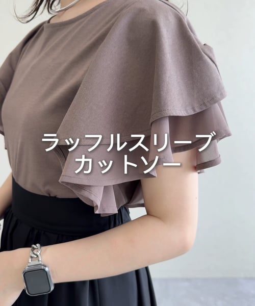 ラッフルスリーブカットソーのおすすめ人気商品一覧 通販