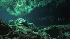 1376_Scuba diver reaching exit in Cenote Tajma Ha, Yucatan Mexico