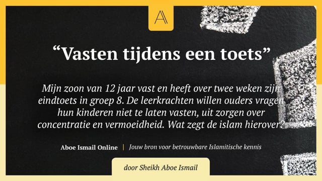 Vasten tijdens een toets