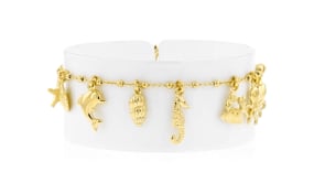 Italian 18kt Gold Vermeil Sea Life Charm Bracelet