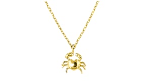 Italian 14kt Yellow Gold Crab Necklace
