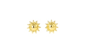 Italian 14kt Yellow Gold Sun Earrings
