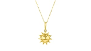 Italian 14kt Yellow Gold Sun Pendant Necklace