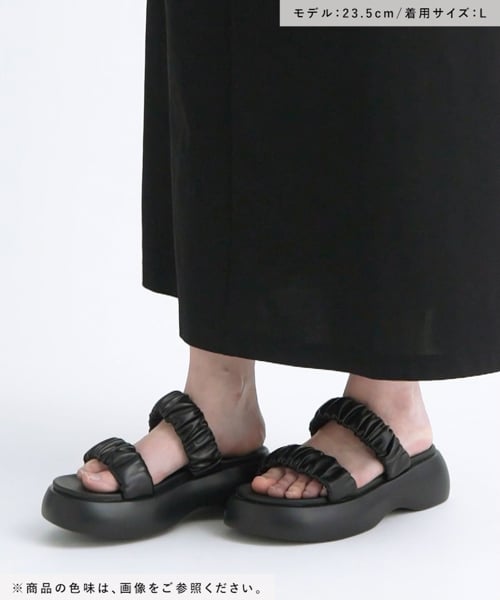 24SS 美品 乱痴気 チャムラ　Palanco レザーサンダル　ブラック　26 24SS 美品 乱痴気 チャムラ Palanco レザーサンダル ブラック 26