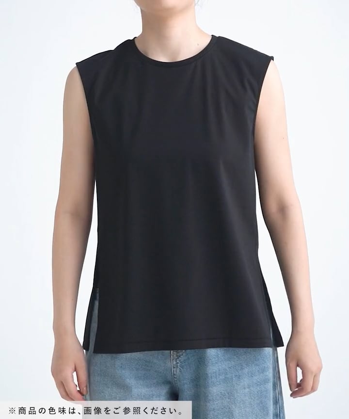 新品未使用に近い品　Tシャツ　半袖　ポンチョ風　ノースリーブ セール】NEWSTARポンチノースリーブTシャツ（Tシャツ/カットソー