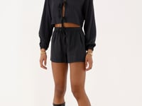 Black jacquard top with bow details | My Jewellery