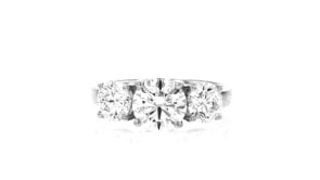 3.00 ct. t.w. Lab-Grown Diamond Three-Stone Ring in Platinum