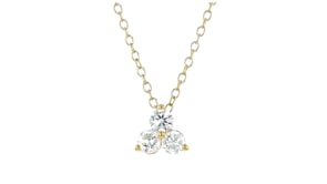 .50 ct. t.w. Lab-Grown Diamond Three-Stone Pendant Necklace in 18kt Gold Over Sterling
