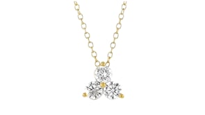 1.00 ct. t.w. Lab-Grown Diamond Three-Stone Pendant Necklace in 18kt Gold Over Sterling