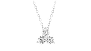 1.00 ct. t.w. Lab-Grown Diamond Three-Stone Pendant Necklace in Sterling Silver