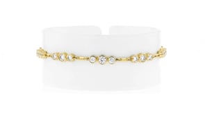 3.00 ct. t.w. Bezel-Set Lab-Grown Diamond Station Bracelet in 14kt Yellow Gold