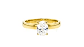 1.00 Carat Oval Lab-Grown Diamond Wide Ring in 14kt Yellow Gold