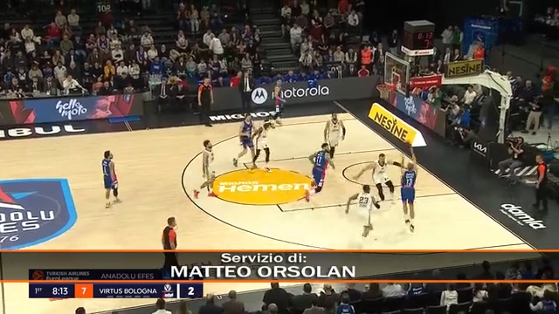 Banchi sorride, la Virtus no: vince l’Efes 89-68