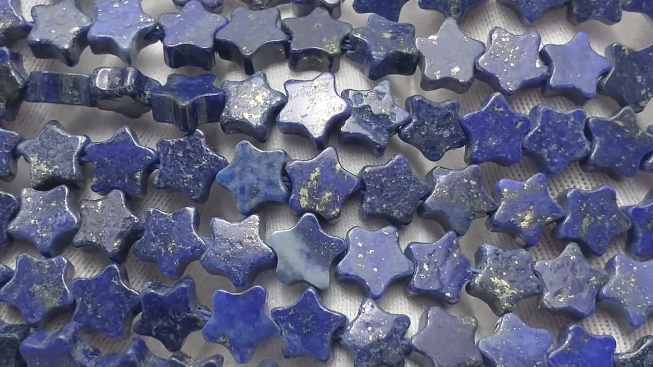 ラピスラズリ スター(星)6×6mm 1連｜天然石ビーズの卸問屋・通販