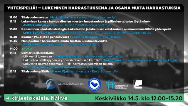 Yhteispeliä! – Lukeminen harrastuksena ja osana muita harrastuksia