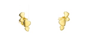 18kt Gold Vermeil Multi-Heart Ear Climbers