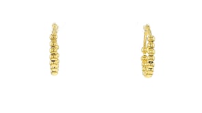 Italian 3mm 18kt Gold Vermeil Beaded Hoop Earrings