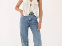 White ruffle top with bow | My Jewellery
