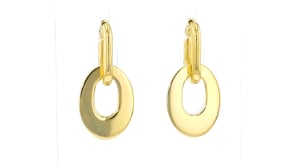 18kt Gold Over Sterling Hoop Earrings with Removable Oval Drops