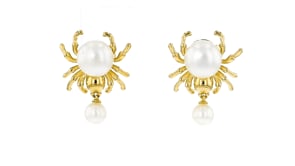 4-7.5mm Cultured Pearl Spider Drop Earrings in 18kt Gold Over Sterling