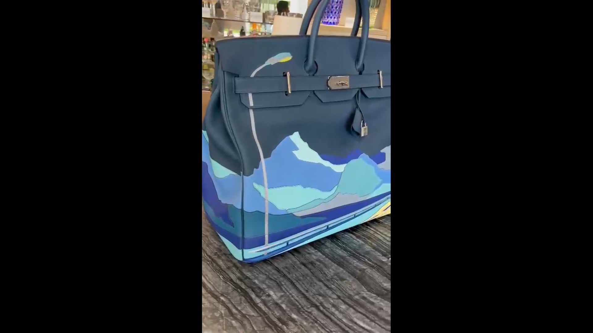 Hermes Birkin 50 Limited Edition Endless Road Bleu De Prusse 