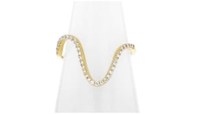 .15 ct. t.w. Lab-Grown Diamond Wave Ring in 18kt Gold Vermeil