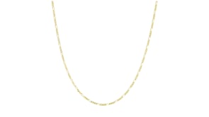 1.3mm 14kt Yellow Gold Figaro-Link Necklace