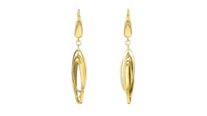 Italian 14kt Yellow Gold Triple-Oval Drop Earrings