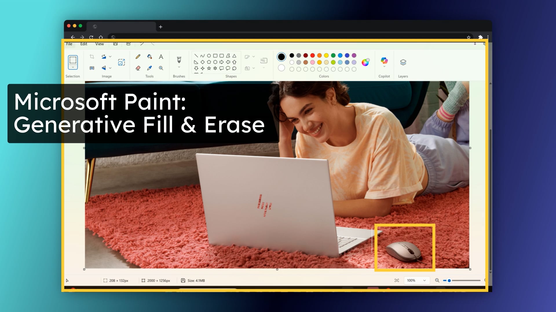 Microsoft Paint- Generative Erase and Generative Fill Tool