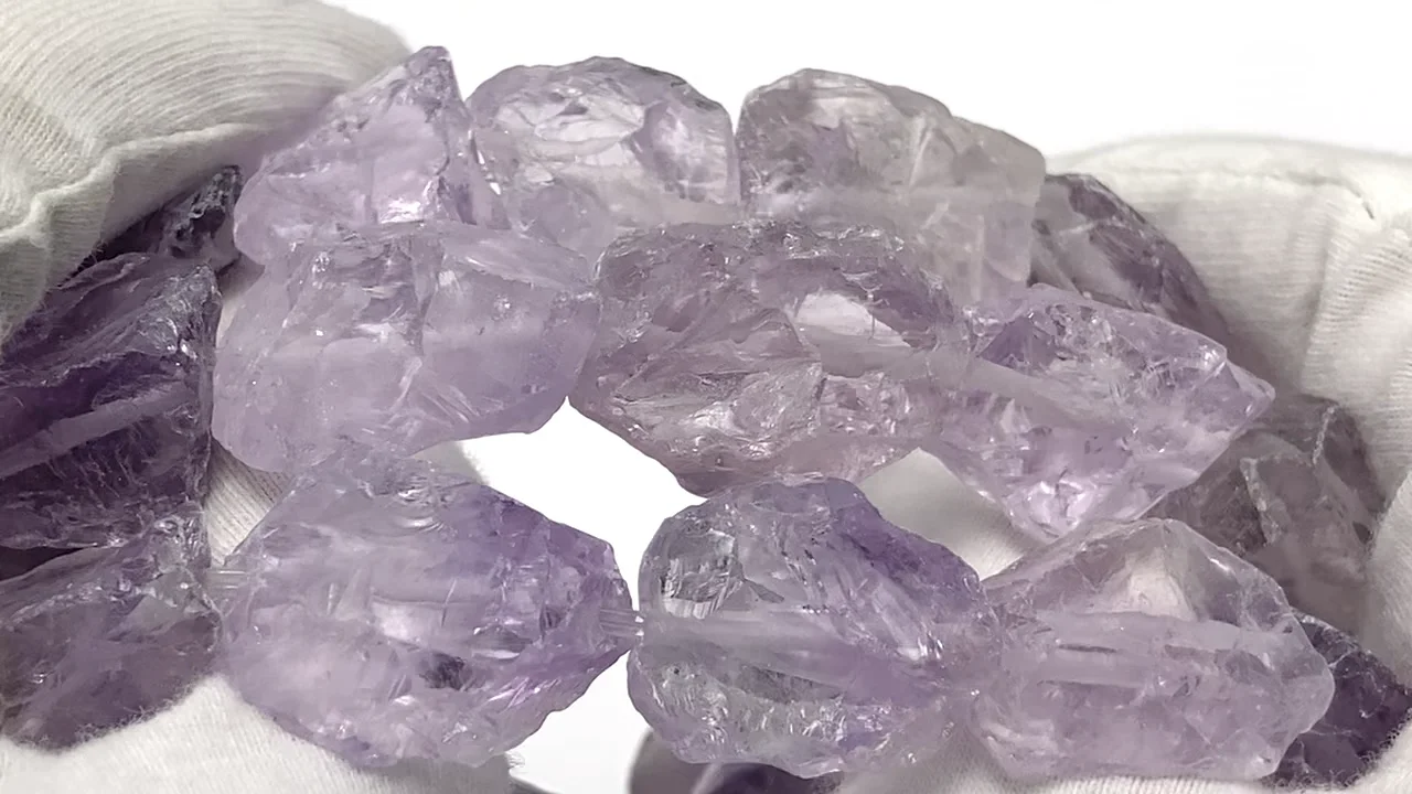 ラベンダーアメジスト ラフロックタンブル ブレスレット｜天然石ビーズ