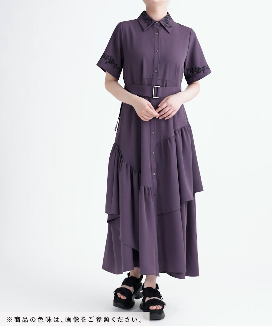 アシメフリルシシュウワンピース HARE ワンピース アシメフリルシシュウワンピース(HARE