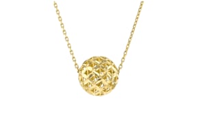 18kt Gold Over Sterling Diamond-Cut Ball Necklace