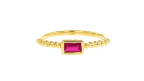 .30 Carat Lab-Grown Ruby Ring in 18kt Gold Vermeil
