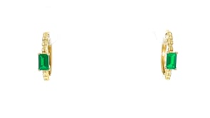 .40 ct. t.w. Lab-Grown Emerald Hoop Earrings in 18kt Gold Vermeil
